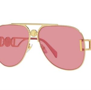 LAST DAY LISTED$VERSACE Oversized Rose Mirrored Medusa Aviator Sunglasses